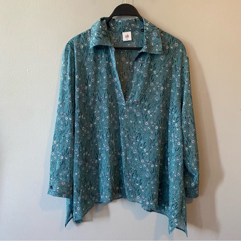 Cabi Chase Field of Flowers Semi Sheer Blouse - Picture 2 of 8